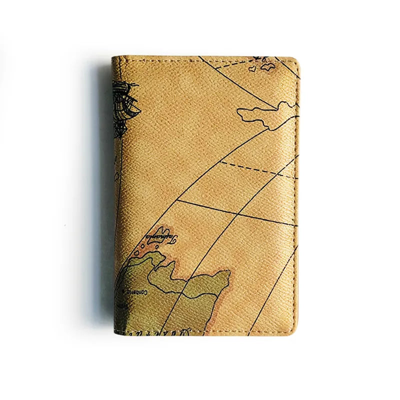 World Map Passport Holder Cover