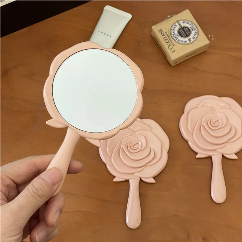 Rose Flower Portable Mirror