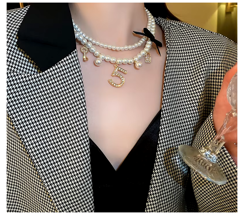 Number 5 Pearls Necklace