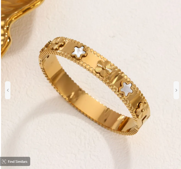 Flower Bangle Bracelet