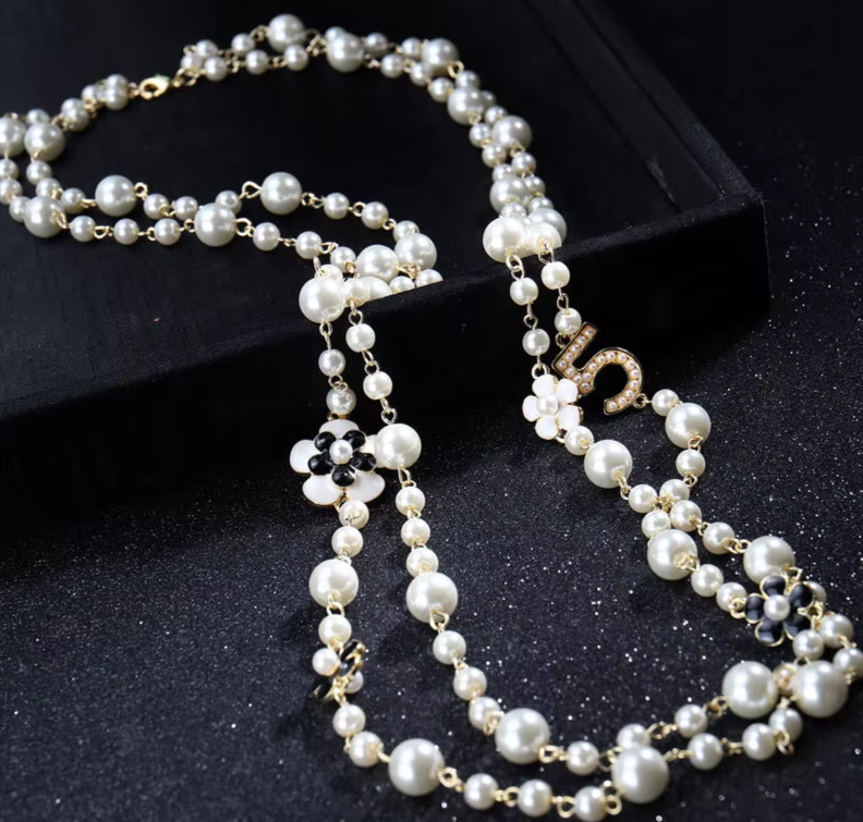 Pearl Number 5 Necklace