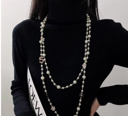 Pearl Number 5 Necklace
