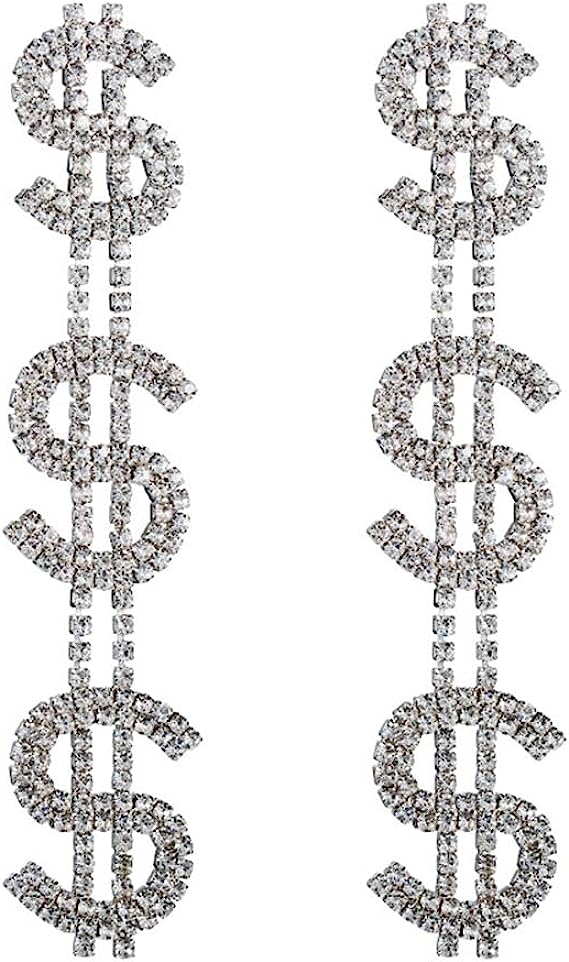 DOLLAR SIGN DROP EARRINGS