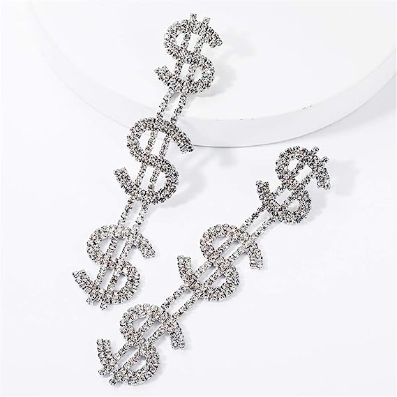 DOLLAR SIGN DROP EARRINGS