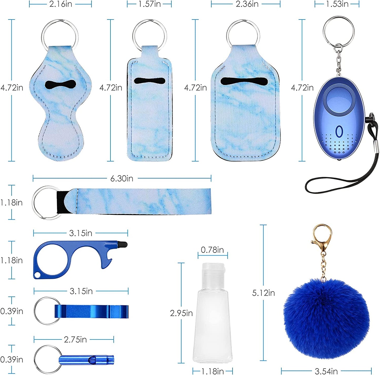 MARBLE SAFETY KEYCHAIN SET