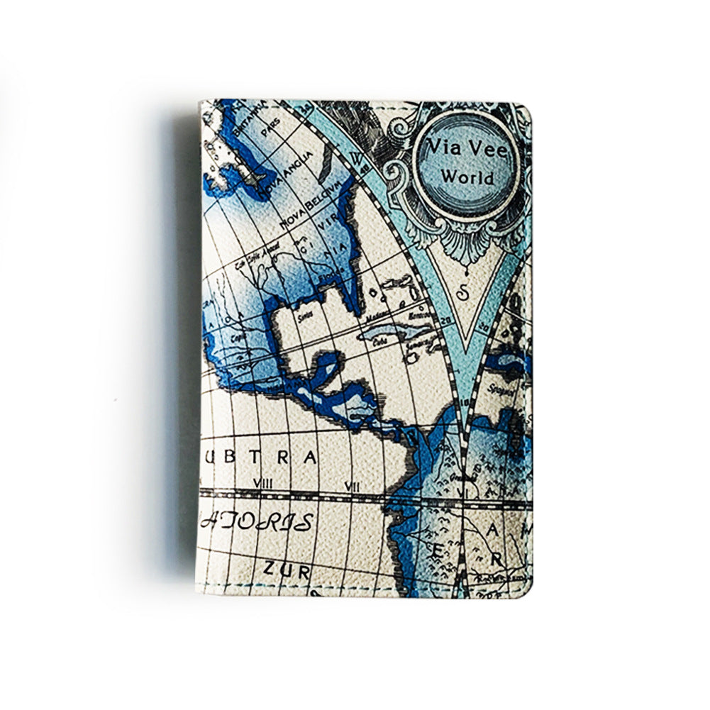 World Map Passport Holder Cover