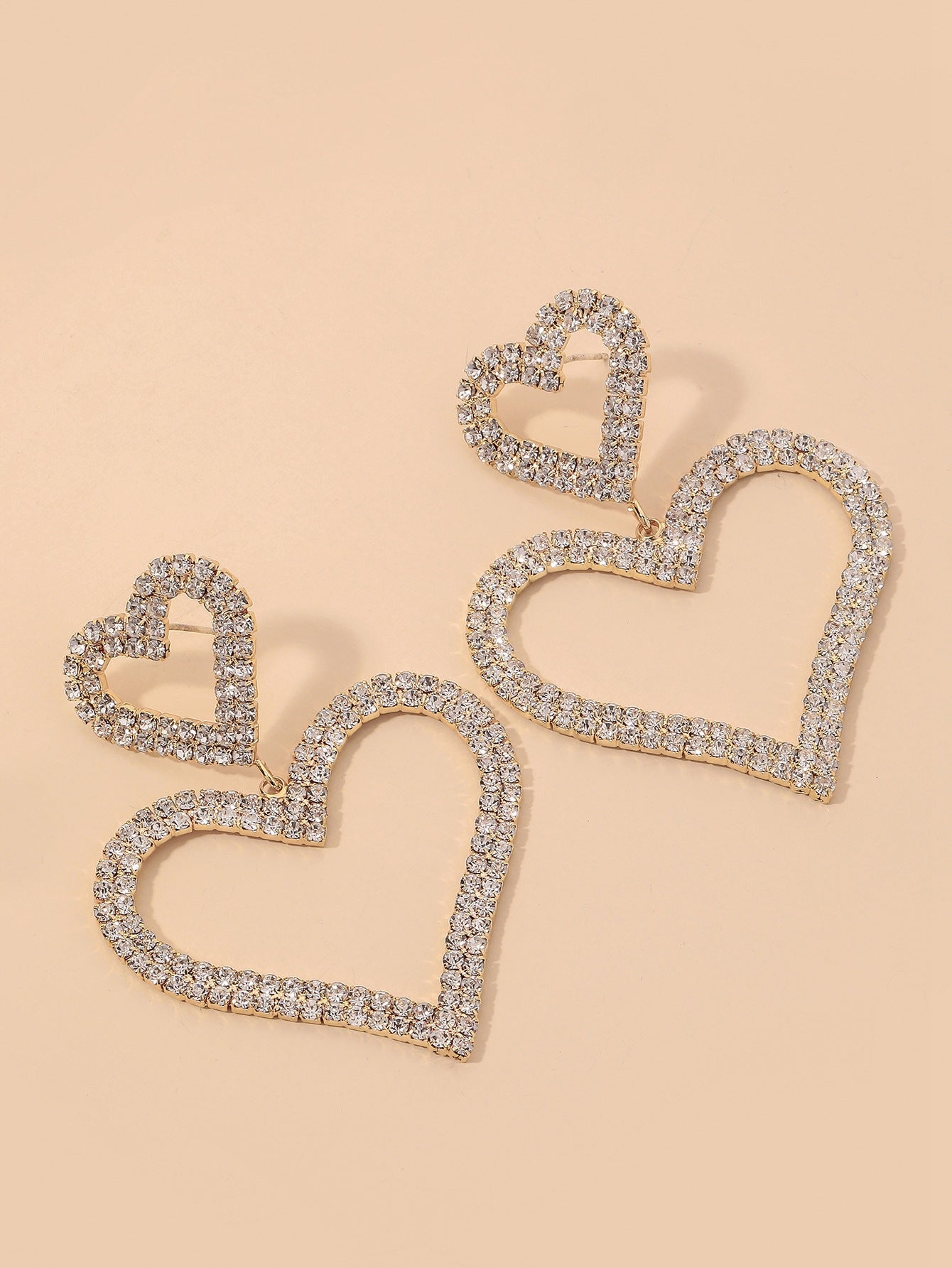 Diamond Heart-shaped Earrings